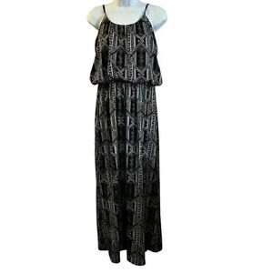 Magic Dress Size L black and white print maxi